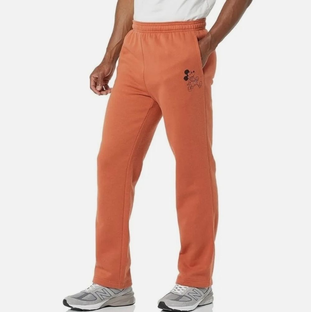 Amazon Essentials Disney Walking Mickey Fleece Sweatpants in Coral Orange XXL